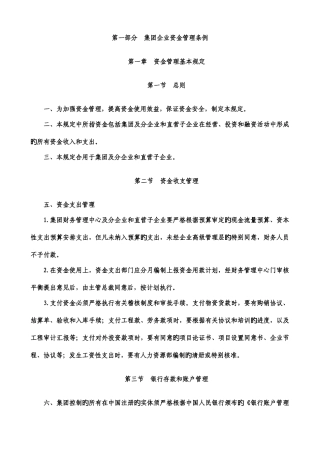 集团公司资金管理制度