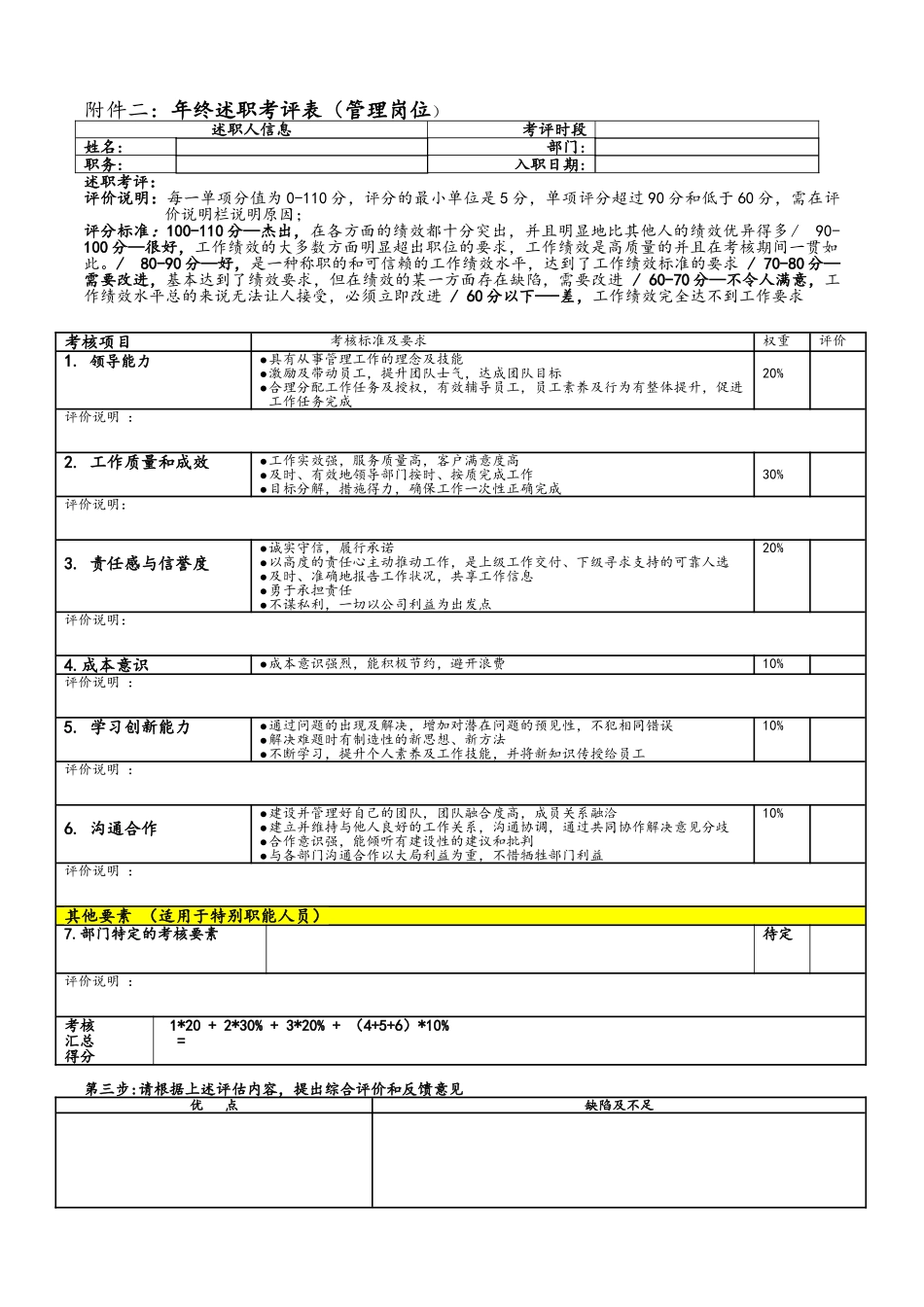 集团年终述职考评表_第1页