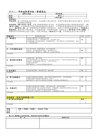 集团年终述职考评表