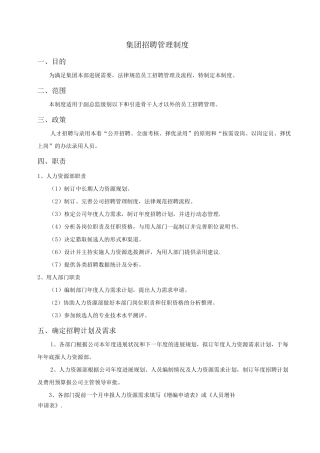 集团招聘管理制度