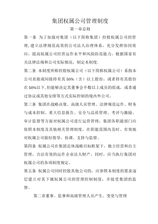 集团权属公司管理制度
