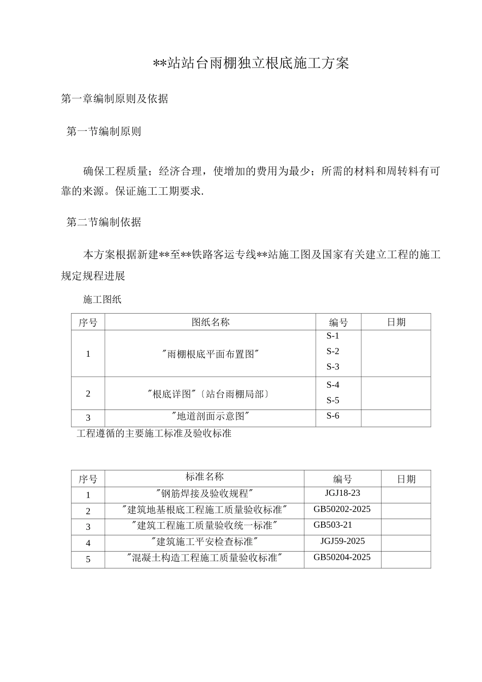 雨棚承台基础施工方案_第1页