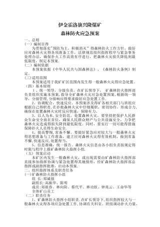 露天矿山森林防火预案