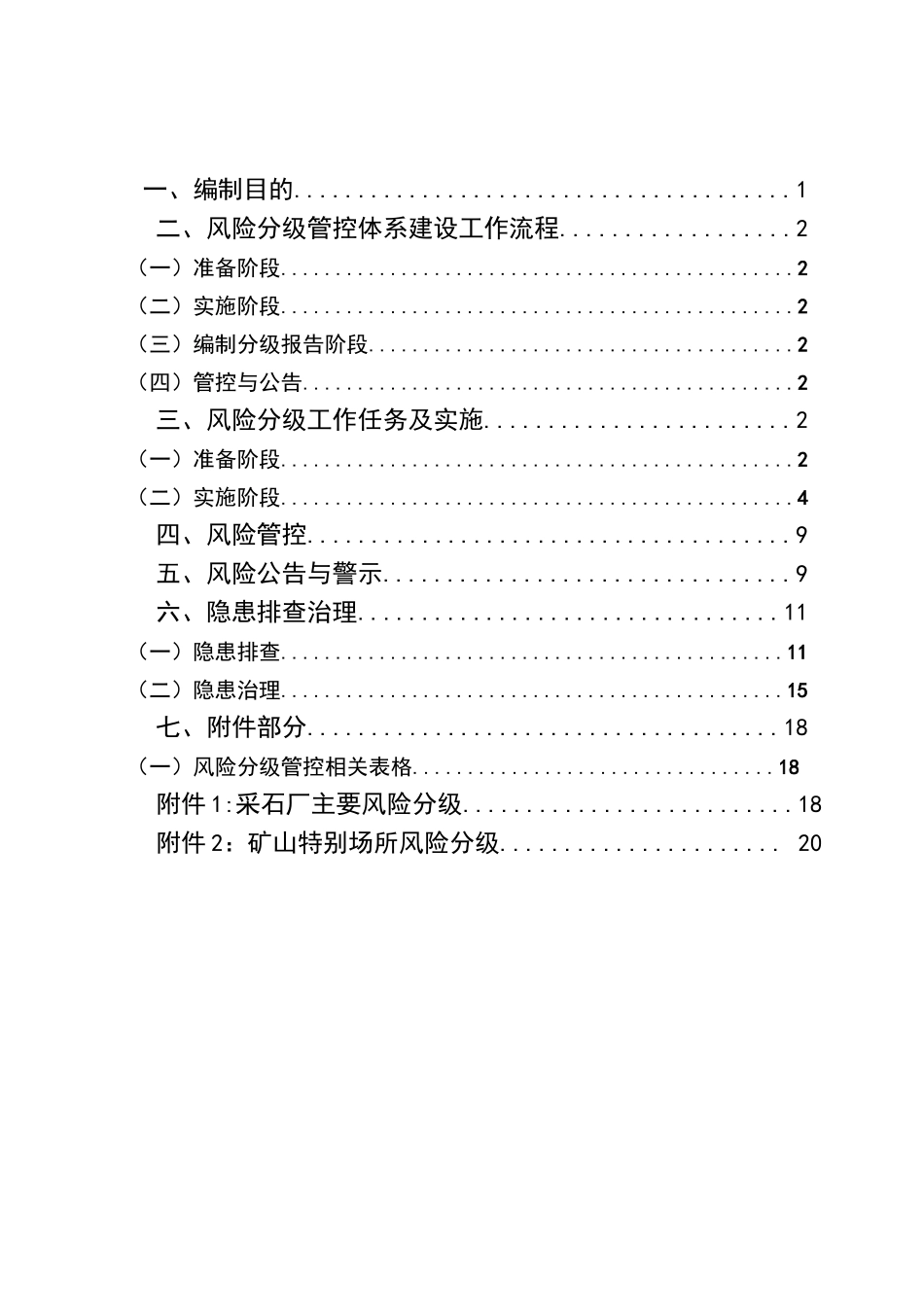 露天采石场风险分级管控和隐患排查治理体系建设方案_第2页