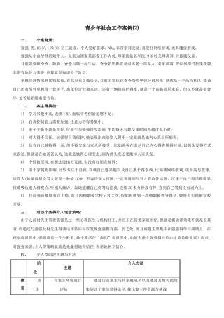 青少年社会工作案例