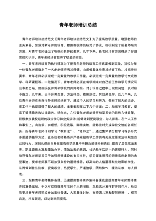 青年教师培训总结