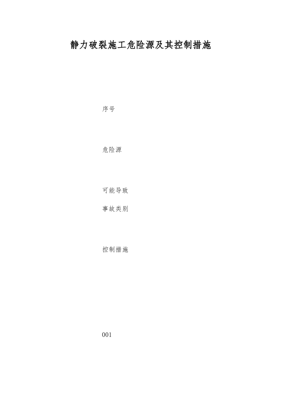 静力破碎施工危险源及其控制措施_第1页