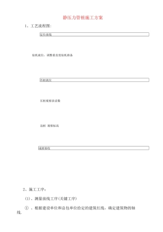 静压力管桩施工方案