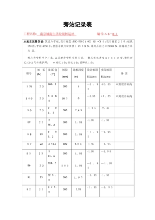 静压桩旁站记录