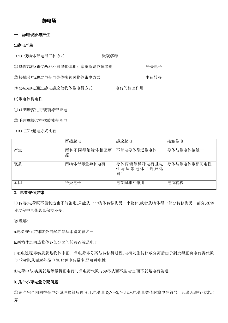 静电场教案讲义_第1页