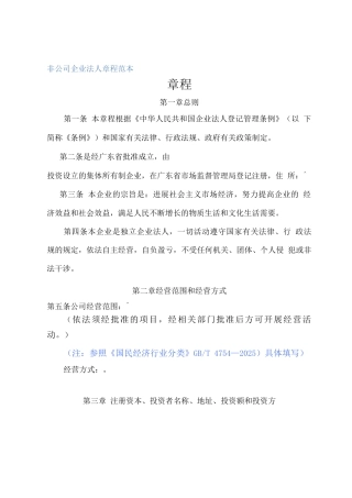 非公司企业法人章程2