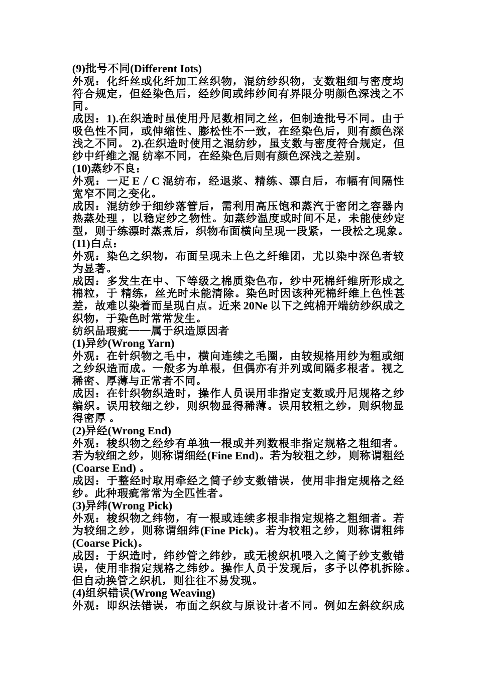 面料及坯布疵点分析大全_第3页