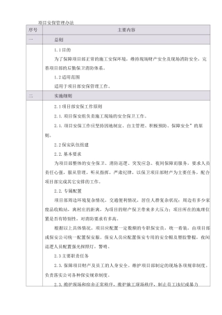 项目安保管理办法