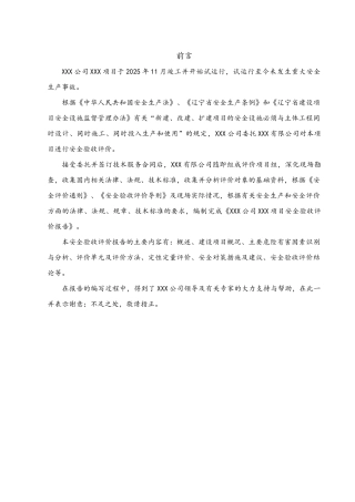 项目安全验收评价报告