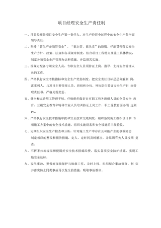 项目安全生产责任制