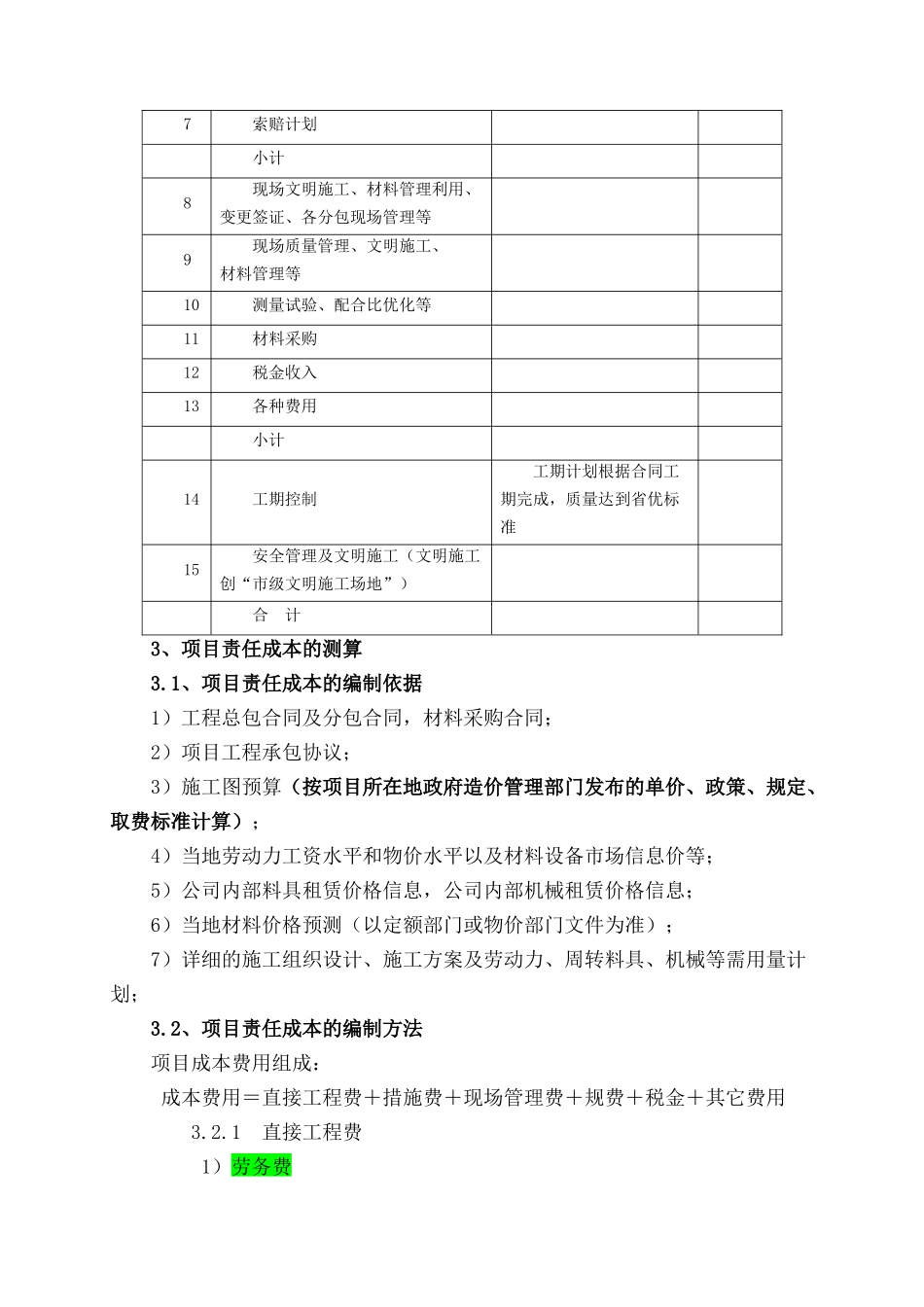 项目成本管理实施计划_第2页