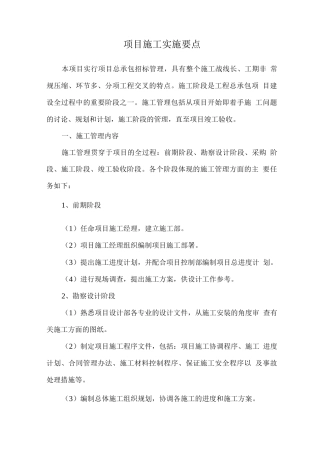 项目施工实施要点