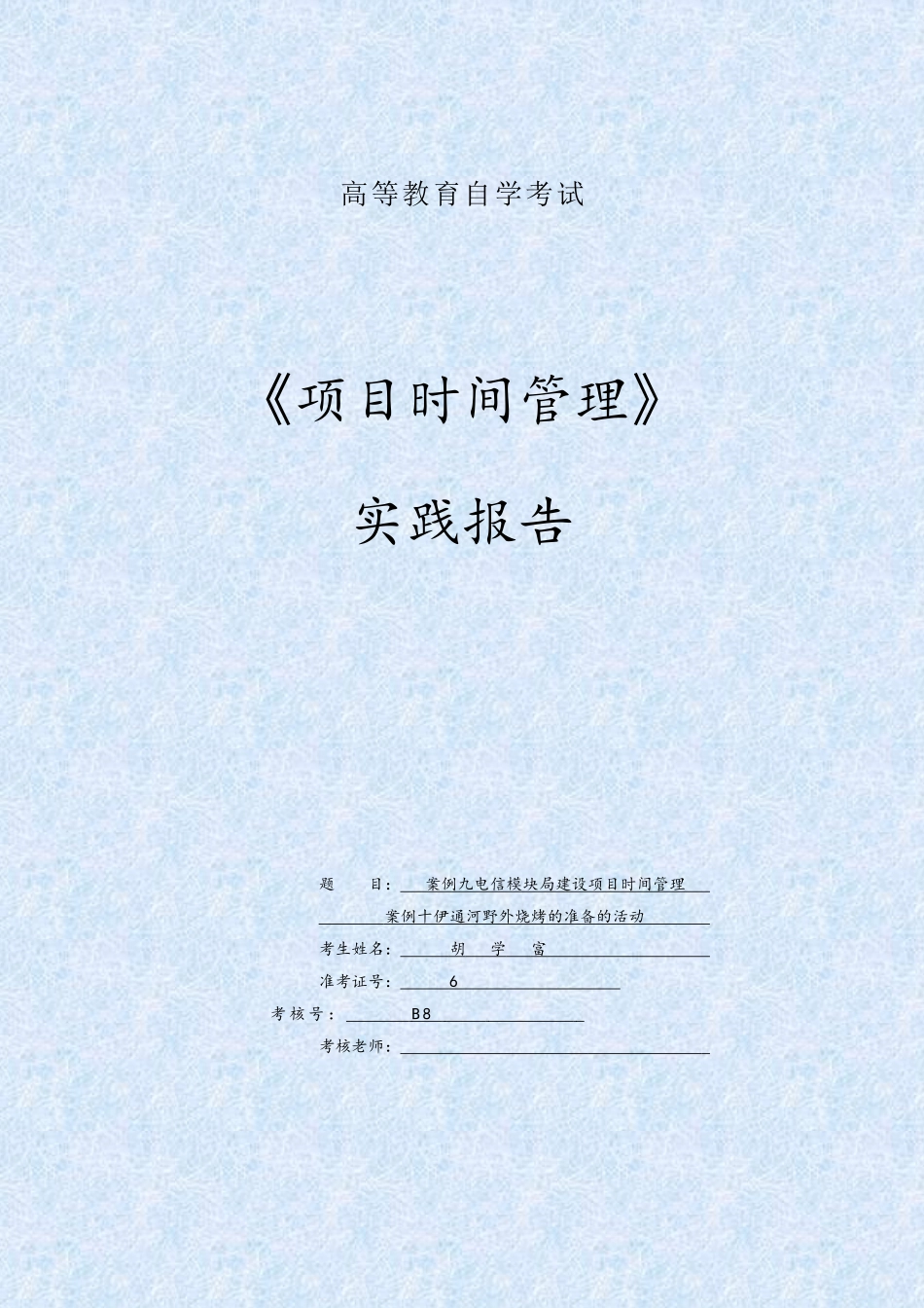 项目时间管理实践报告_第1页