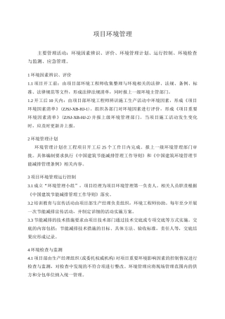 项目环境管理
