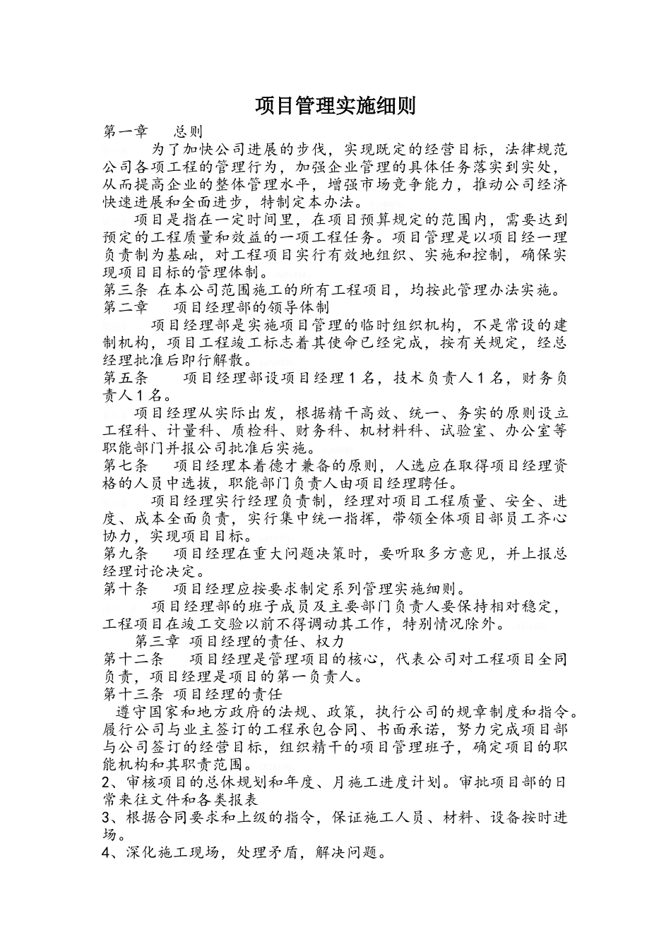 项目管理实施细则_第1页