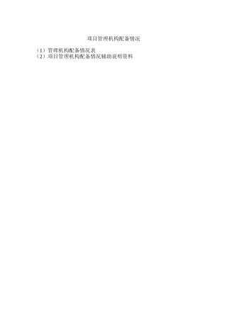 项目管理机构配备情况