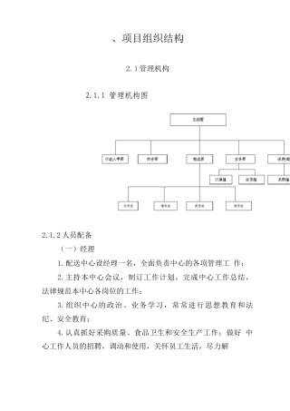 项目组织结构、公司管理规章制度