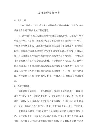 项目进度控制要点