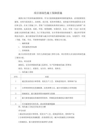 项目部绿色施工保障措施