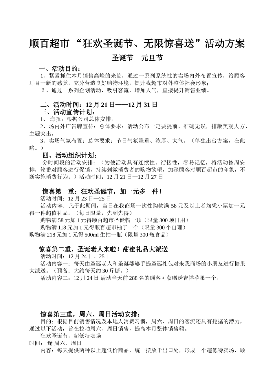 顺百超市-节日促销方案_第1页