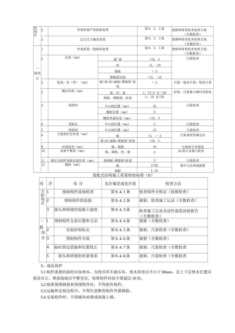 预制阳台、雨罩、通道板安装分项工程质量管理_第3页