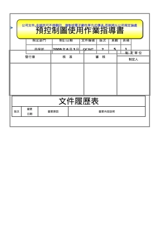 预控制图使用作业指导书