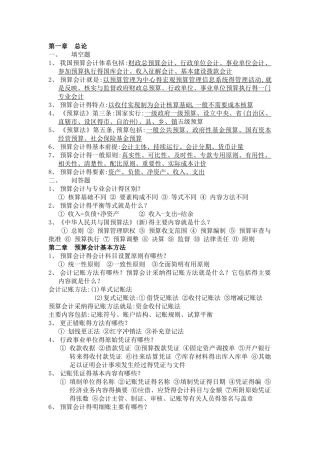 预算会计分录整理