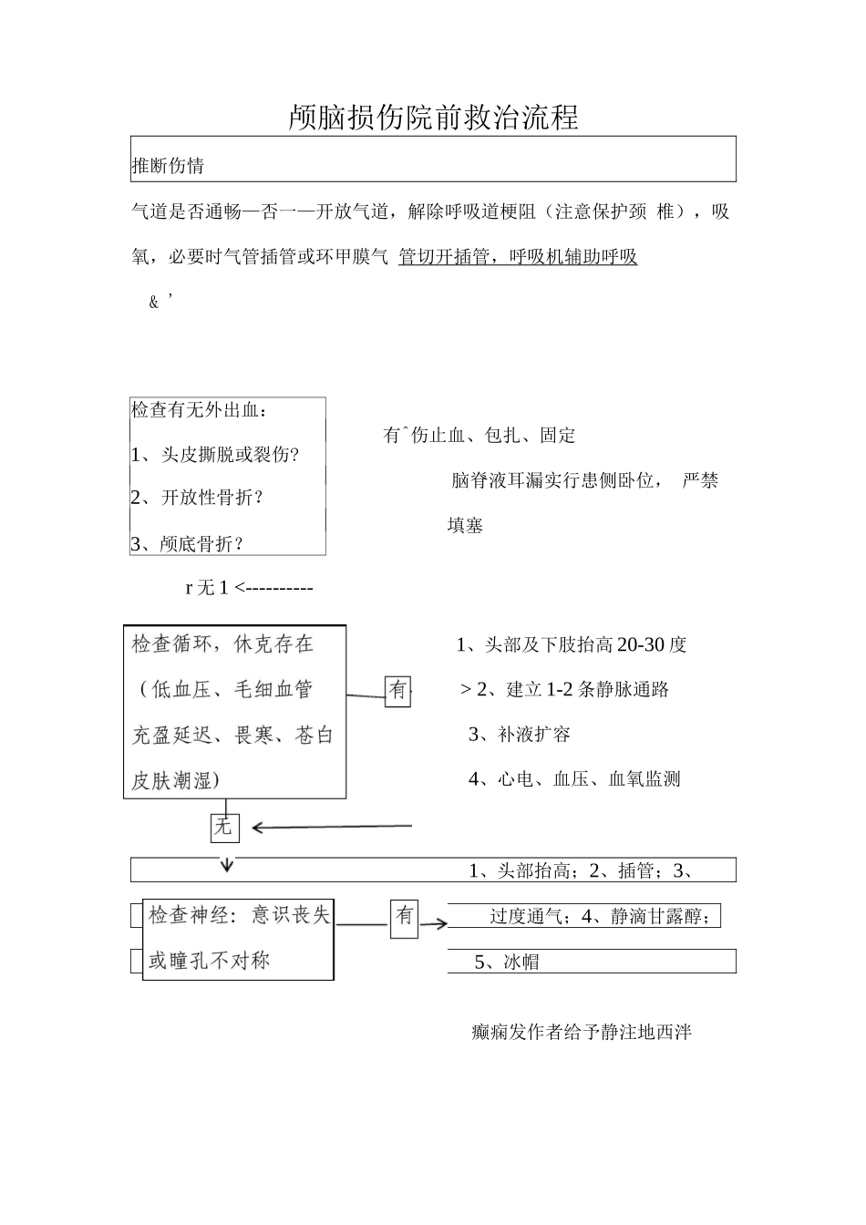 颅脑损伤院前救治流程_第1页