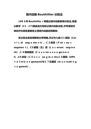 颈内动脉分段解剖