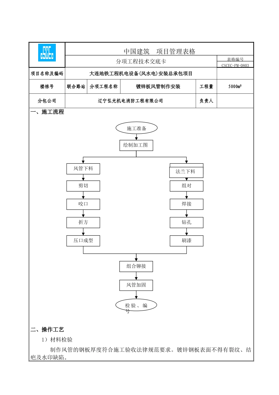 风管制作安装技术交底_第2页