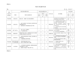 风险和机遇评估表