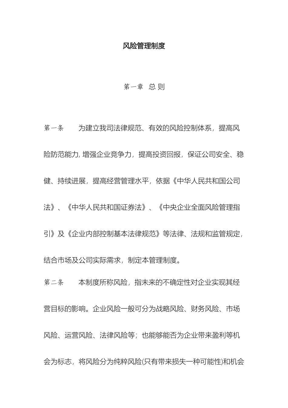 风险管理制度模板_第2页
