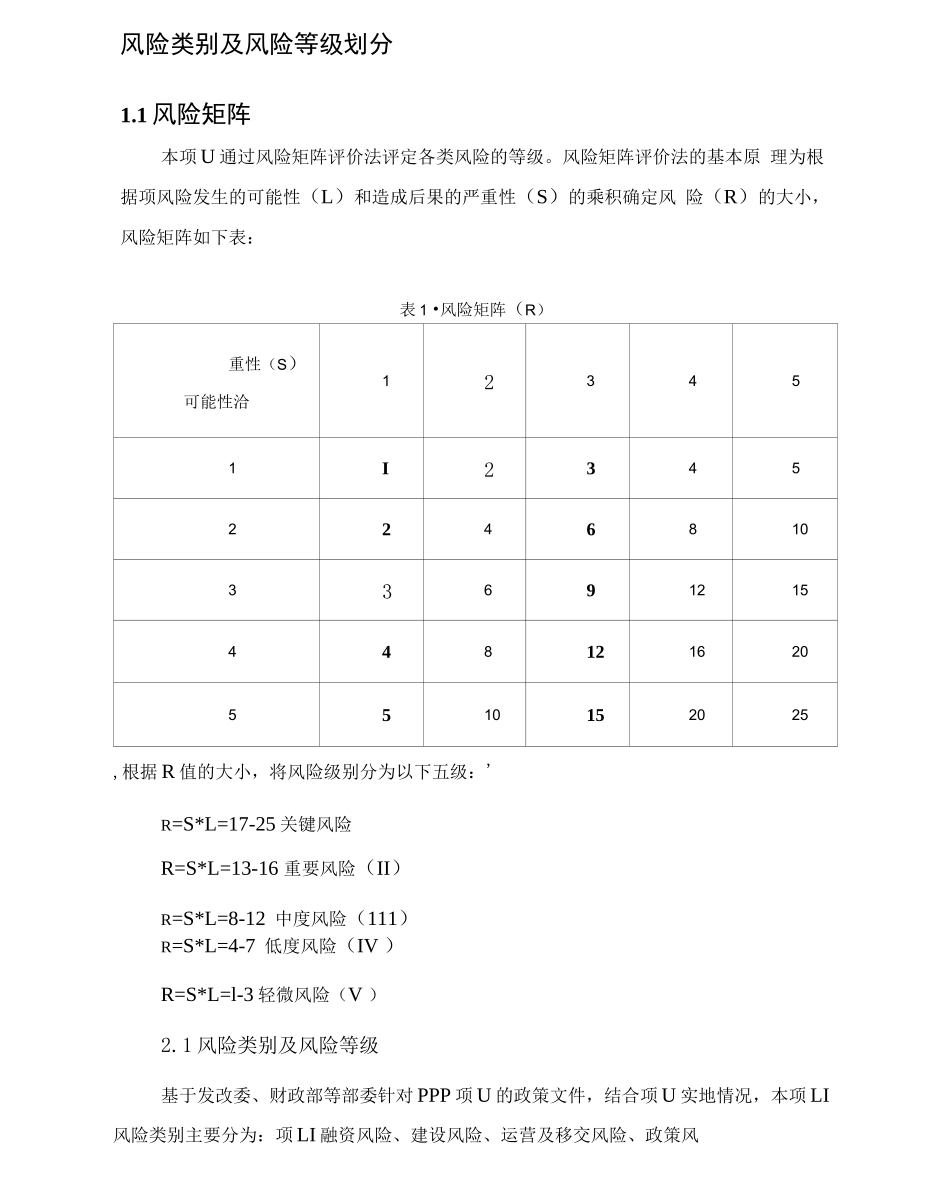 风险类别及风险等级划分_第1页