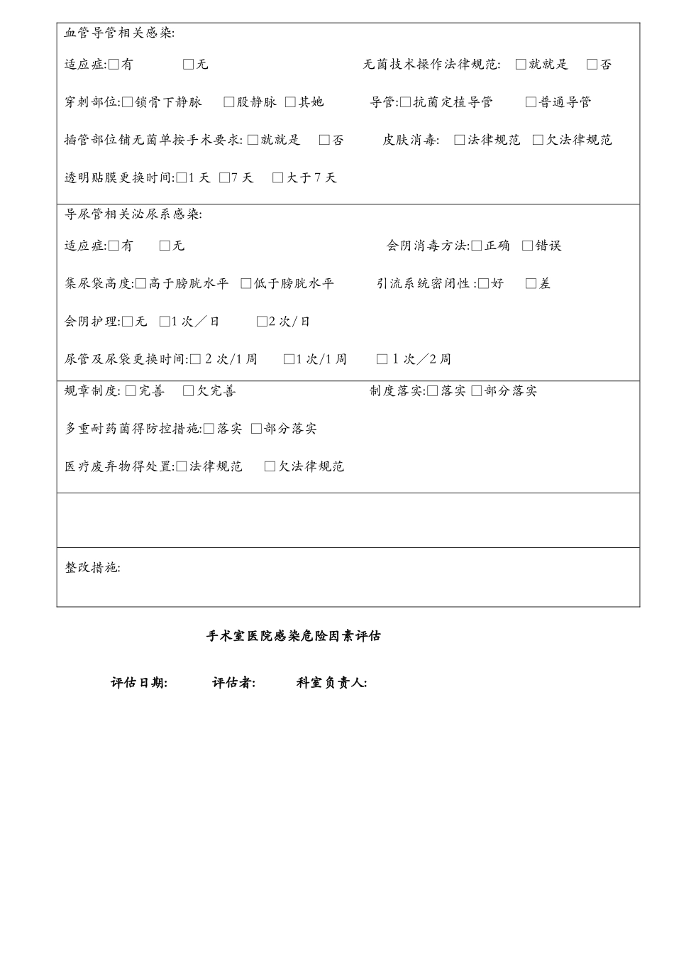 风险评估各科室自查表_第3页