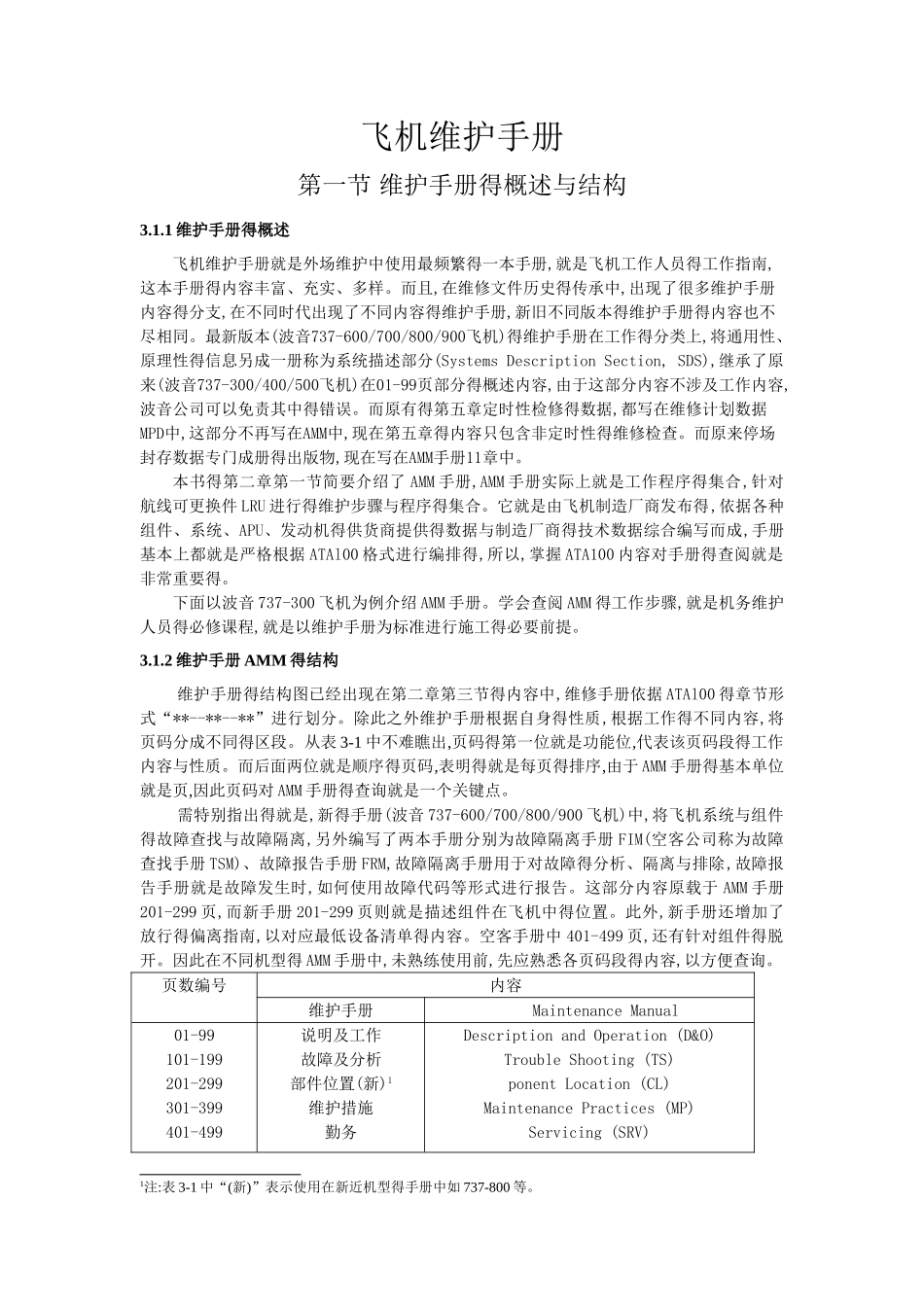 飞机维护手册AMM手册查询_第1页