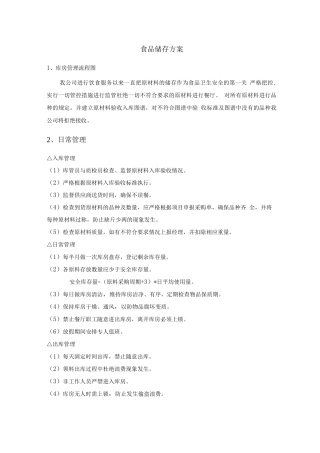 食品储存方案