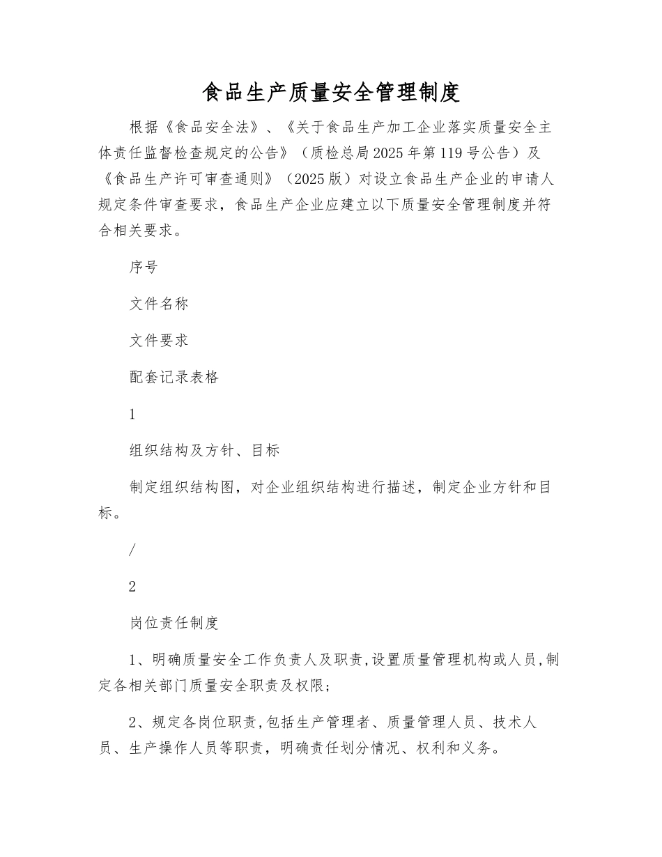 食品生产质量安全管理制度_第1页