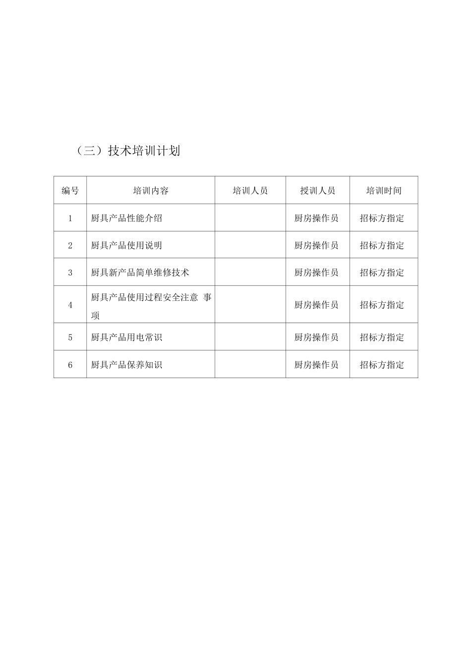 食堂厨具设备采购及安装工程售后方案_第3页