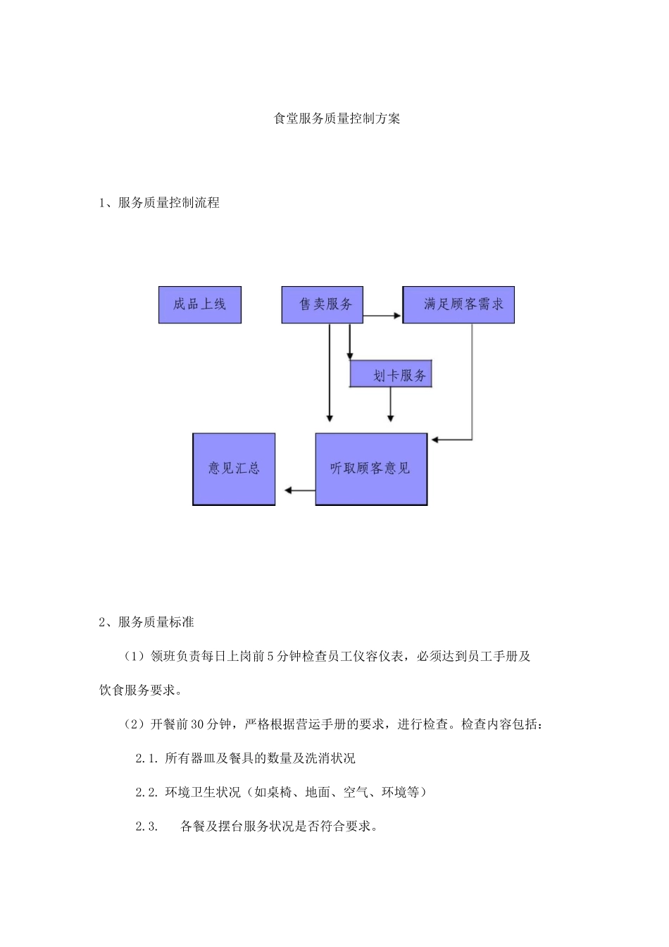 食堂服务质量控制方案3_第1页