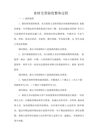 食材交货验收整体过程