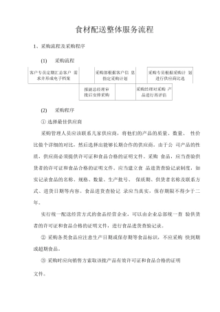 食材配送整体服务流程