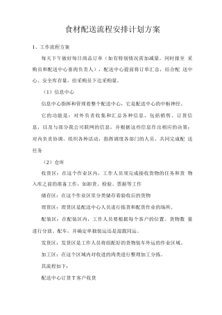 食材配送流程安排计划方案
