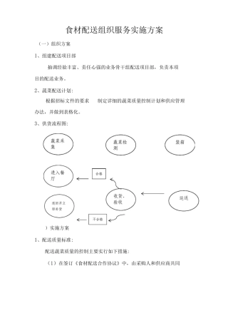食材配送组织服务实施方案