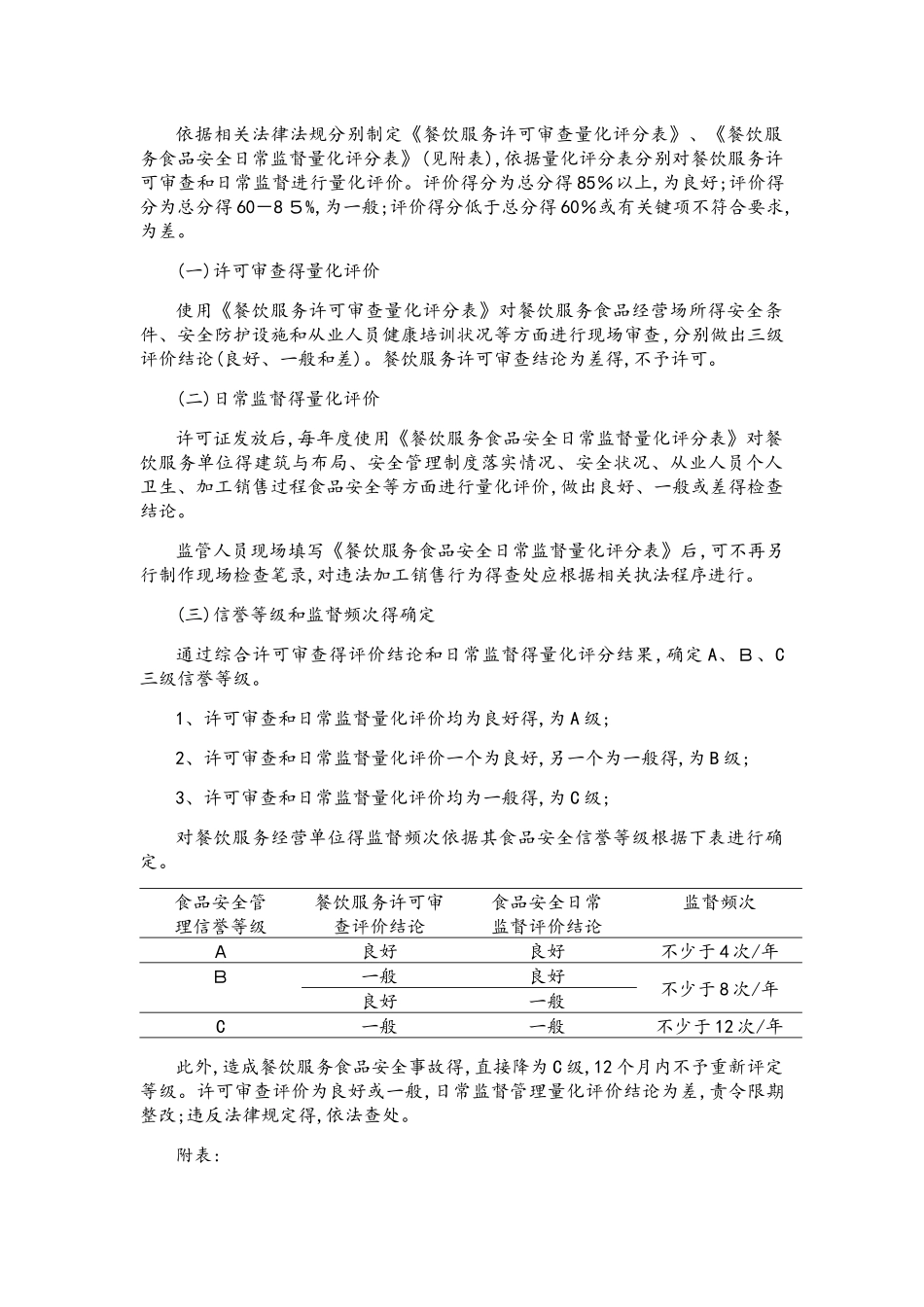 餐饮服务食品安全监督量化分级管理指南_第2页