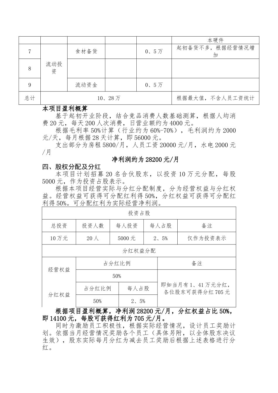 餐饮项目计划书_第2页